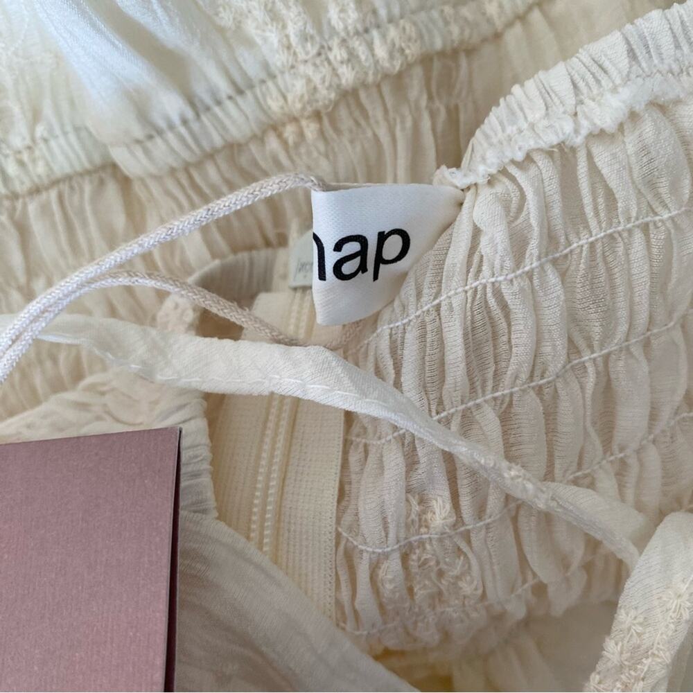 Nap Loungewear Cream Cotton Embroidered Midi Dress NWTs size small - Picture 8 of 8